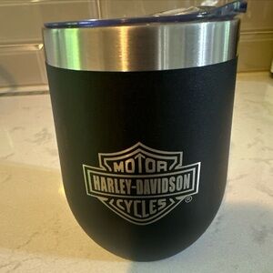 Harley Davidson Black Tumbler  Man Cave Bar Biker‎ Shop